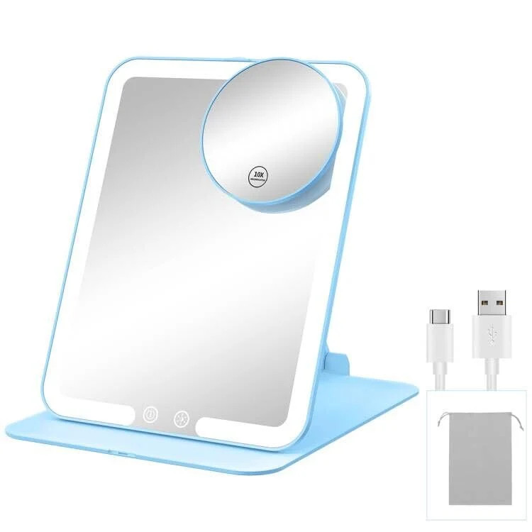 Gospire Travel Makeup Mirror with 3 Lights and Magnification