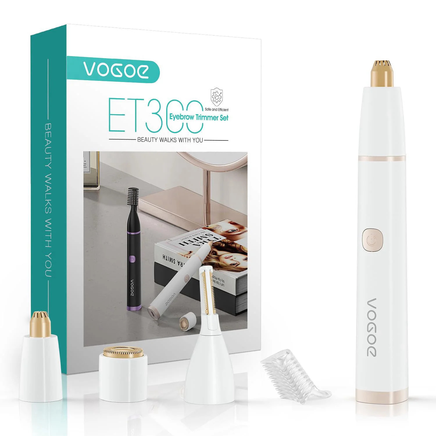 VOGOE Eyebrow Trimmer for Women 3 in 1 Electric Eyebrow