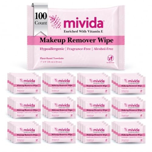 mivida Hypoallergenic Individually Wrapped Makeup Wipes
