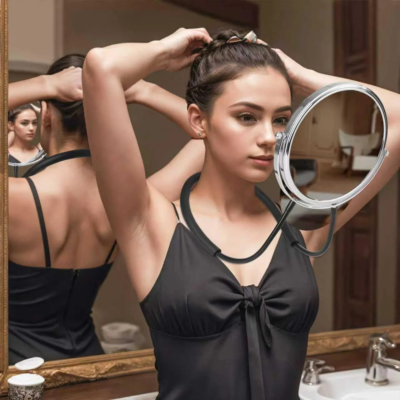 Big Size Double Sided Mirror to See Back of Head Hands Free