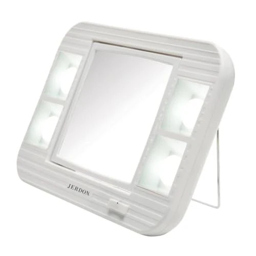 JERDON Lighted Makeup Mirror with 5X Magnification