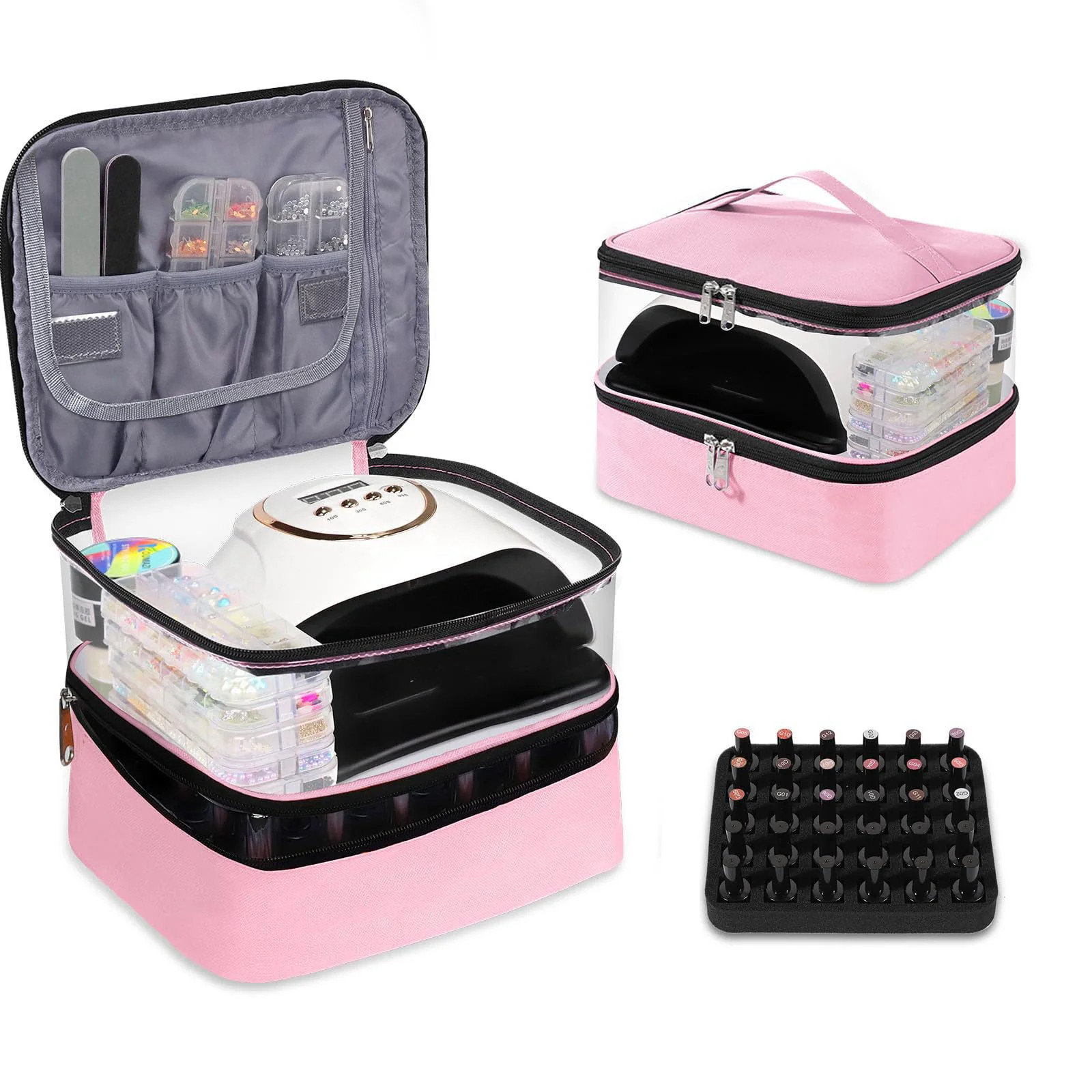 Clear Nail Polish Organizer Double layer Nail Polish Holds