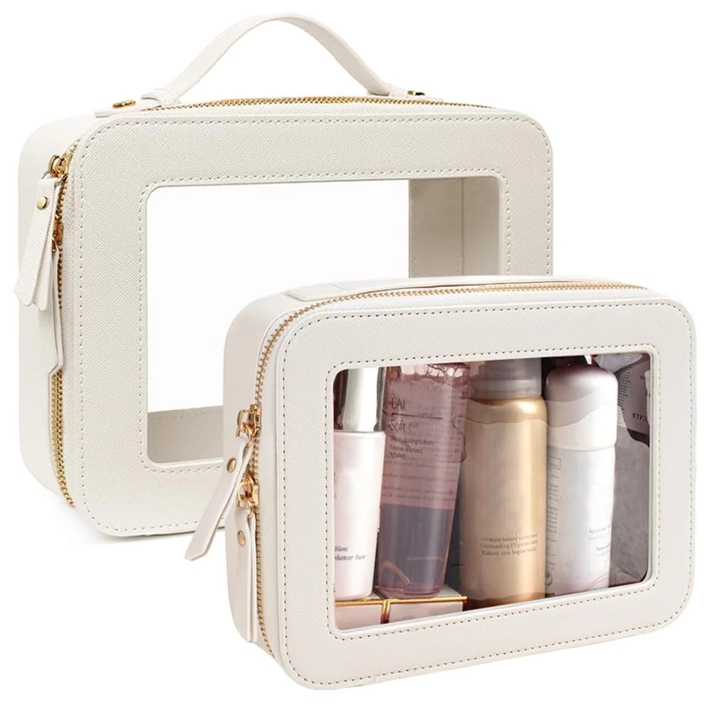 Travel Clear Makeup Bag Set TSA Approved Cosmetic Bag Case