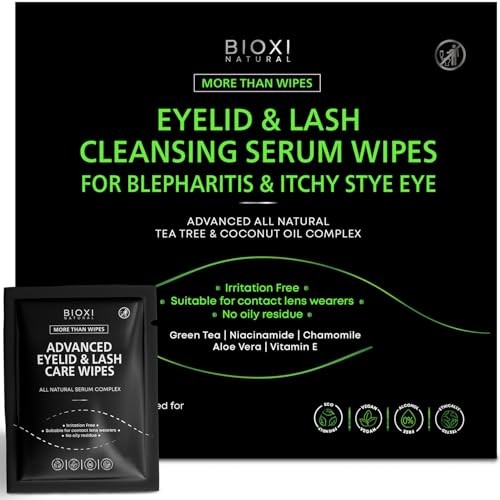 Eyelid Lash Cleansing Serum 60 Wipes for Itchy Stye Eye