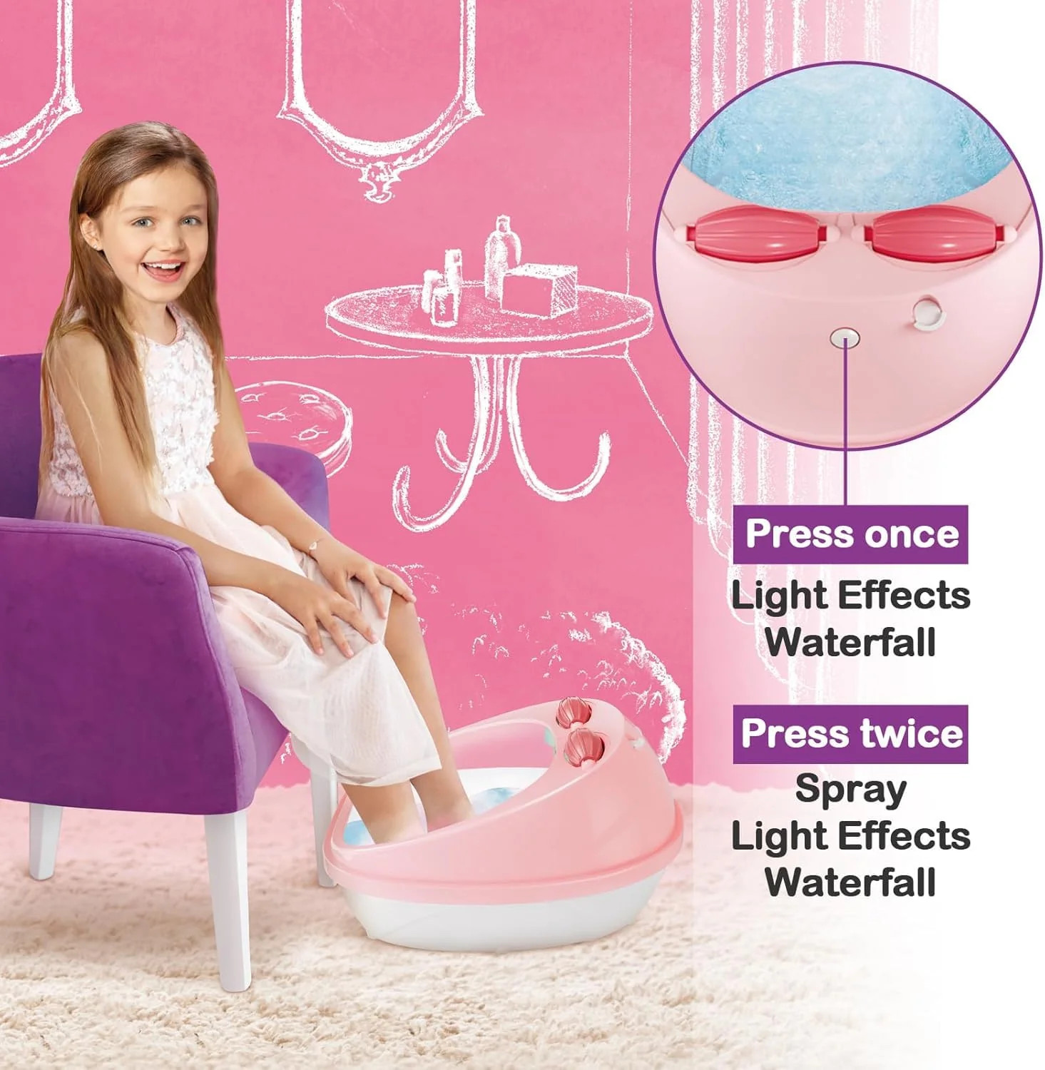 Kids Foot Spa Kit for Girls Ages 6 12 Nail Art Set Birthday