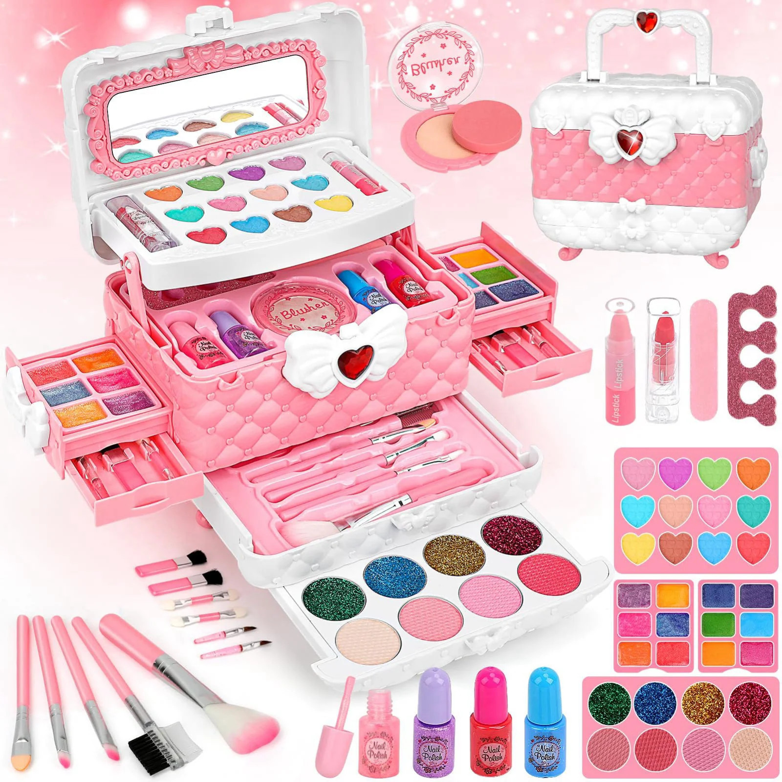 Kids Washable Makeup Kit Girl Toys for Gifts Teensymic Toys
