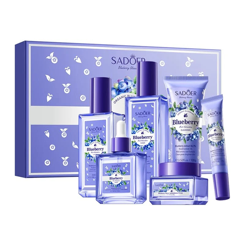 Blueberry Skin Care Set 6 In 1 Skincare Gift Set With Facial