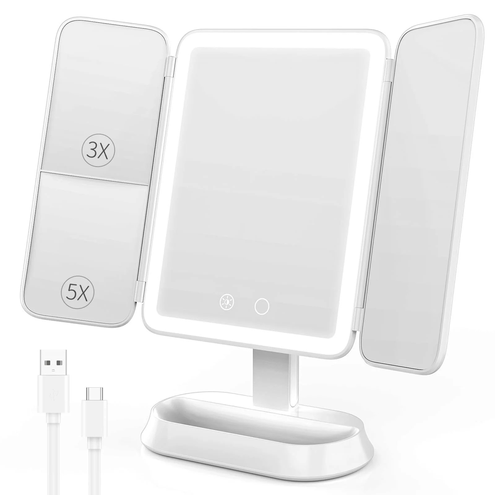 Makeup Mirror with Lights 1X 3X 5X Magnification Vanity