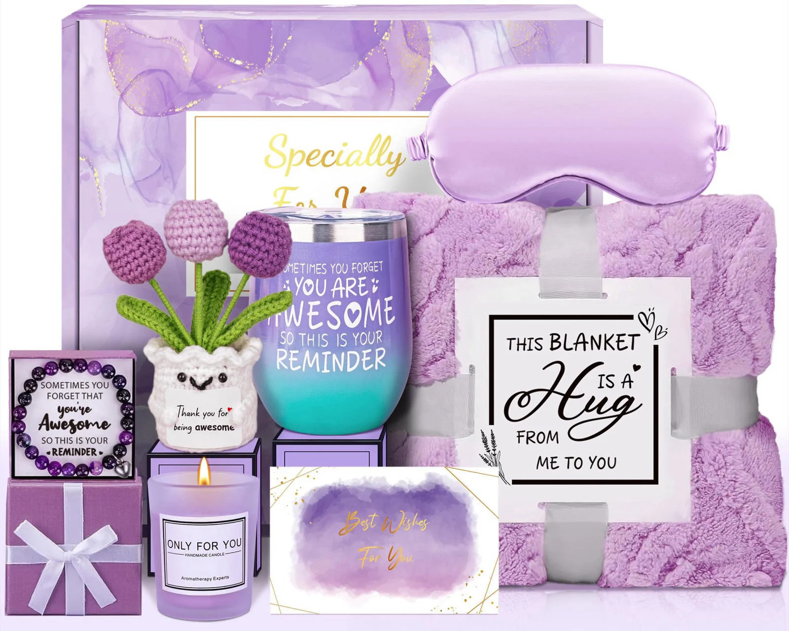 Birthday Gifts for Women Lavender Spa Gift Basket for Mom
