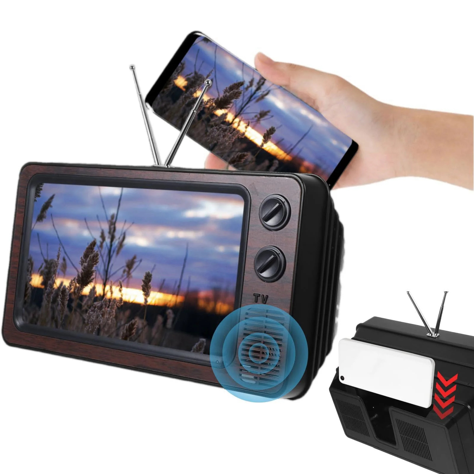 Retro TV Phone Screen Magnifier Smartphone Video Viewer