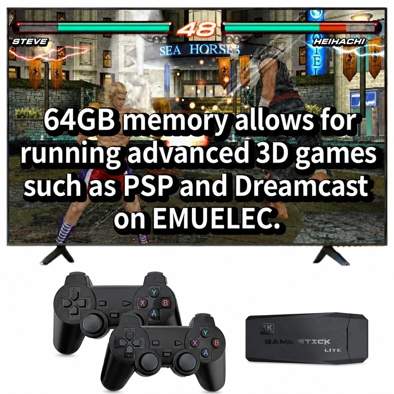 Retro Gaming Console with 64GB High end 3D Game Classic