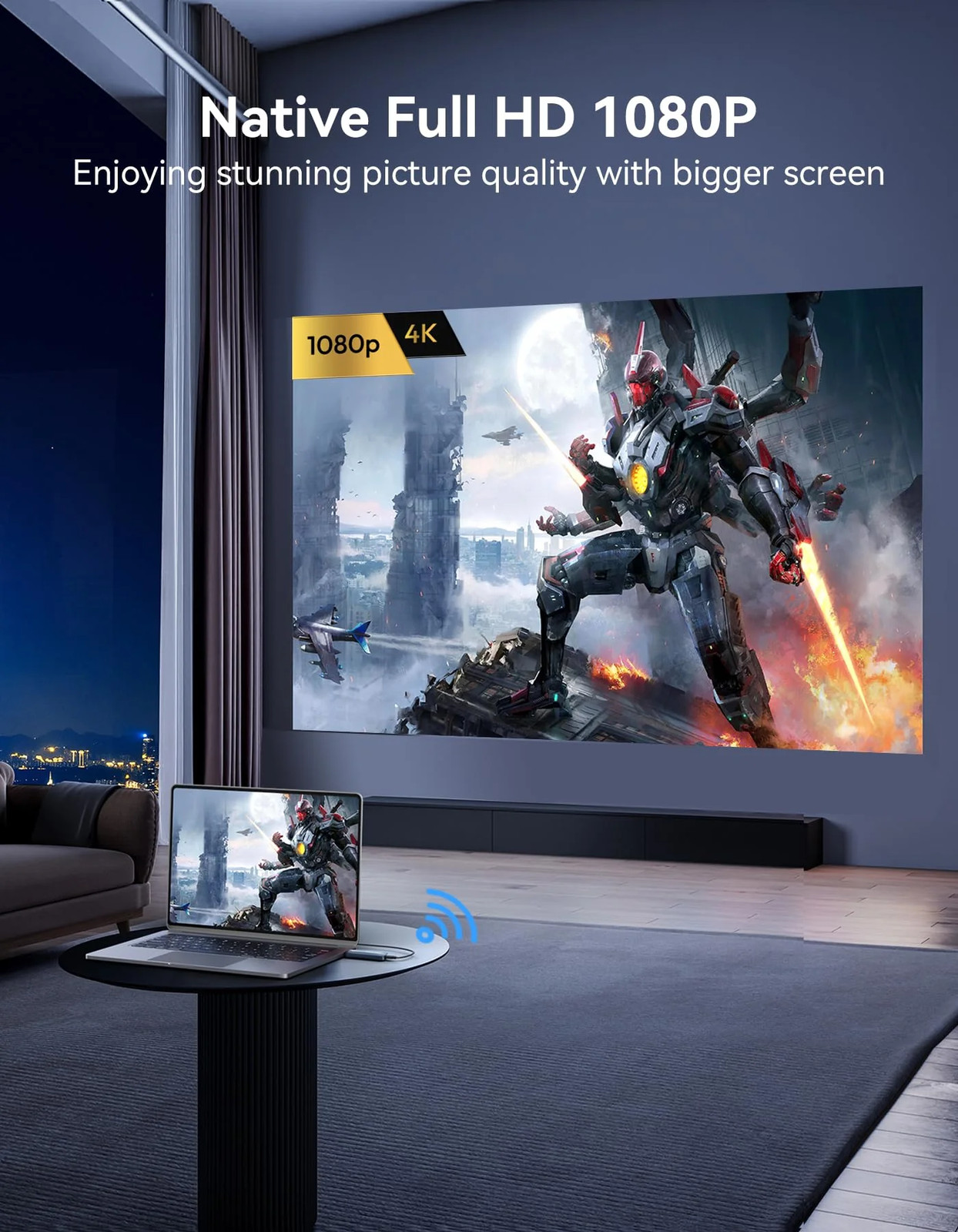 Wireless HDMI Transmitter and Receiver 4K FIGEBNY Wireless