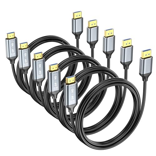 DisplayPort to HDMI Cable 6ft 5 Pack Uni Directional DP to