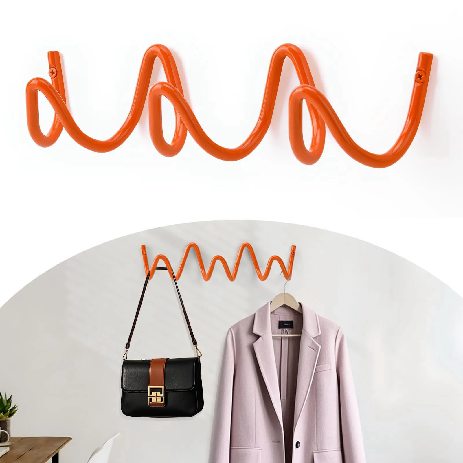 Coat Rack Wall Mount Creative Wave Wall Hooks 20KG Capacity