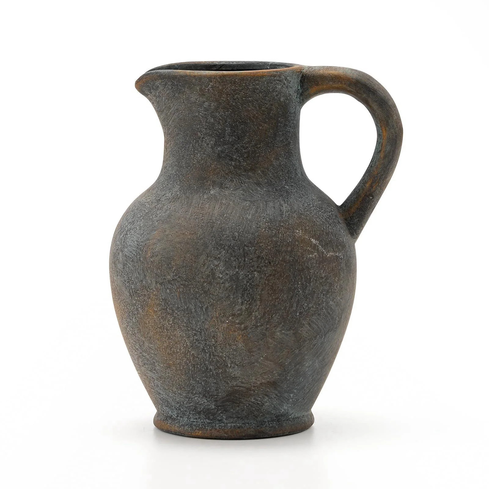 SIDUCAL Ceramic Rustic Farmhouse Vase with Handle Terracotta
