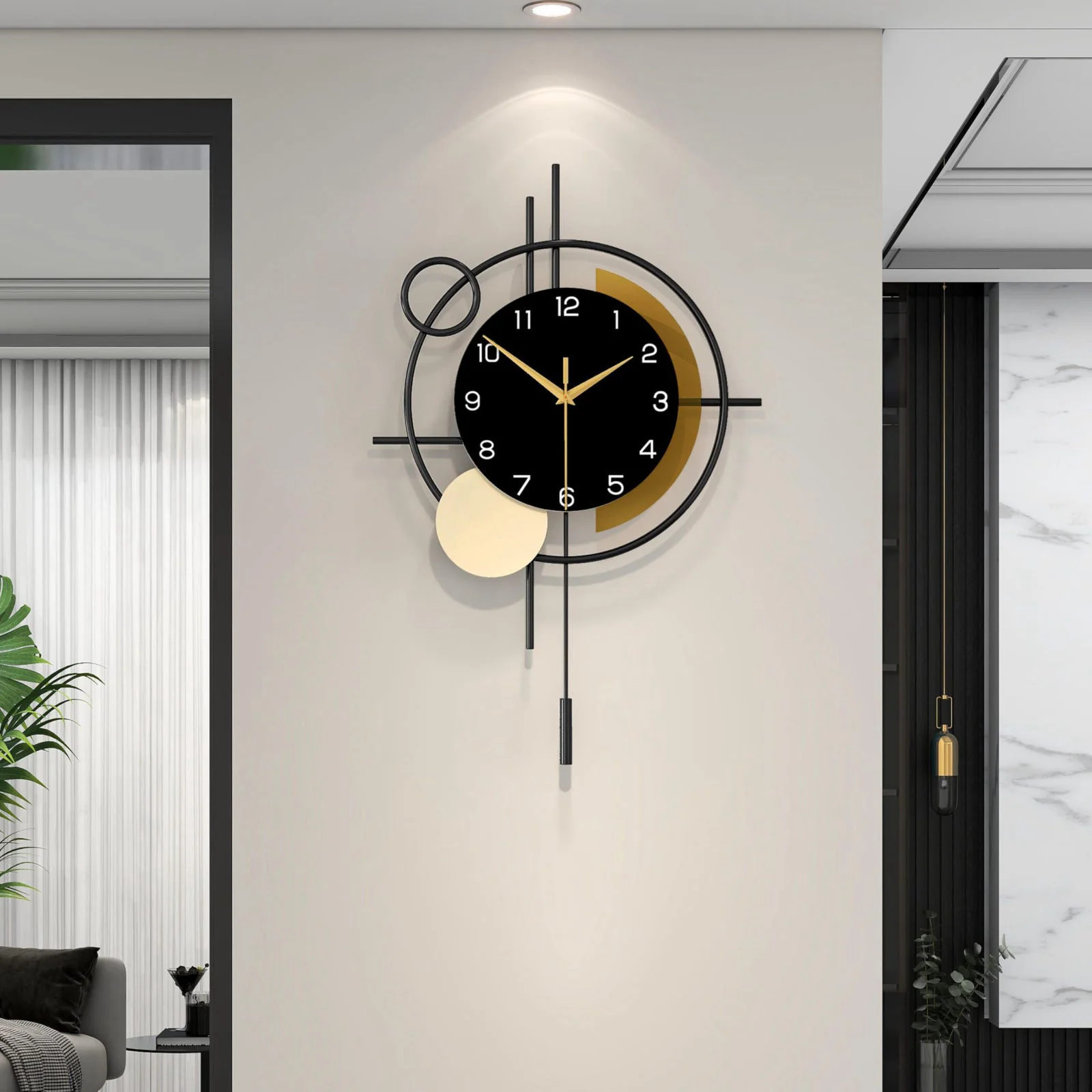 Wall Clock for Living Room Decor Modern Clock Pendulum