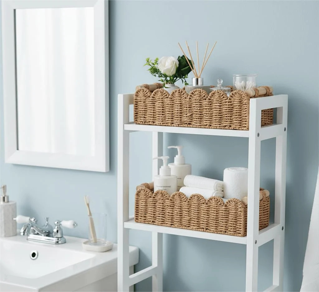CubesLand Bathroom Basket Organizer Toilet Tank Paper