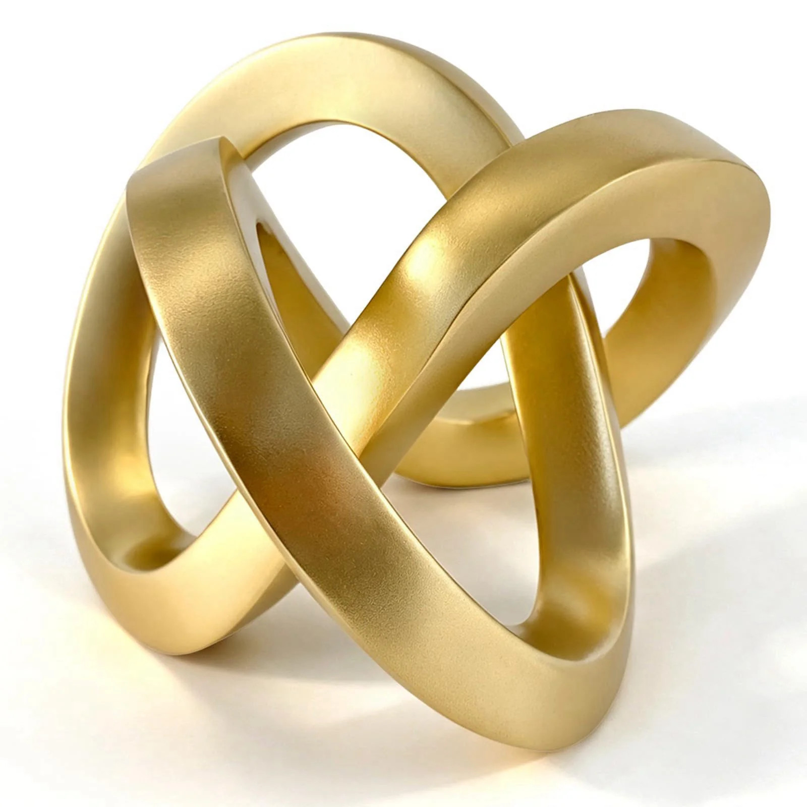Gold Desk Accessories Resin Gold Geometric Knot Sculpture