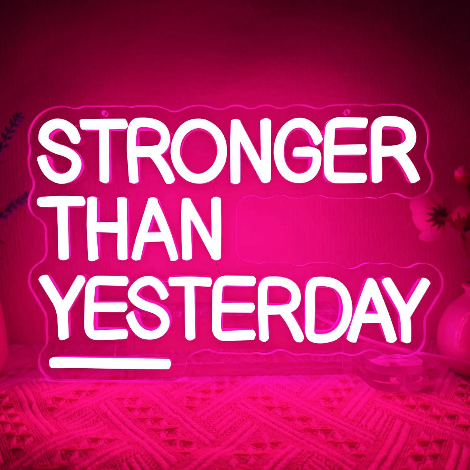 Stronger Than Yesterday Neon Sign Gym Neon signs