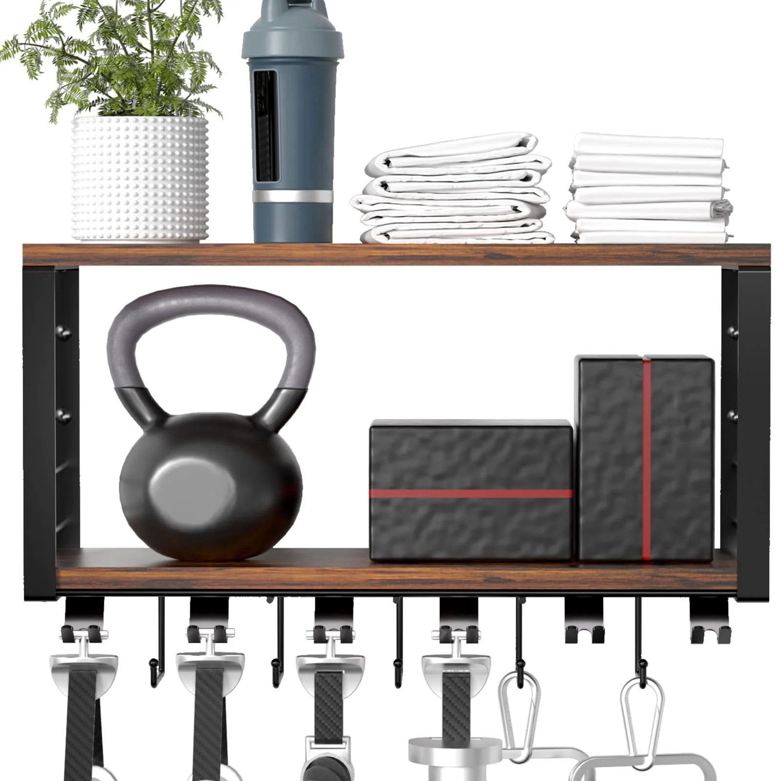 TJ MOREE 2 Tier Floating Shelf Compatible with Tonal