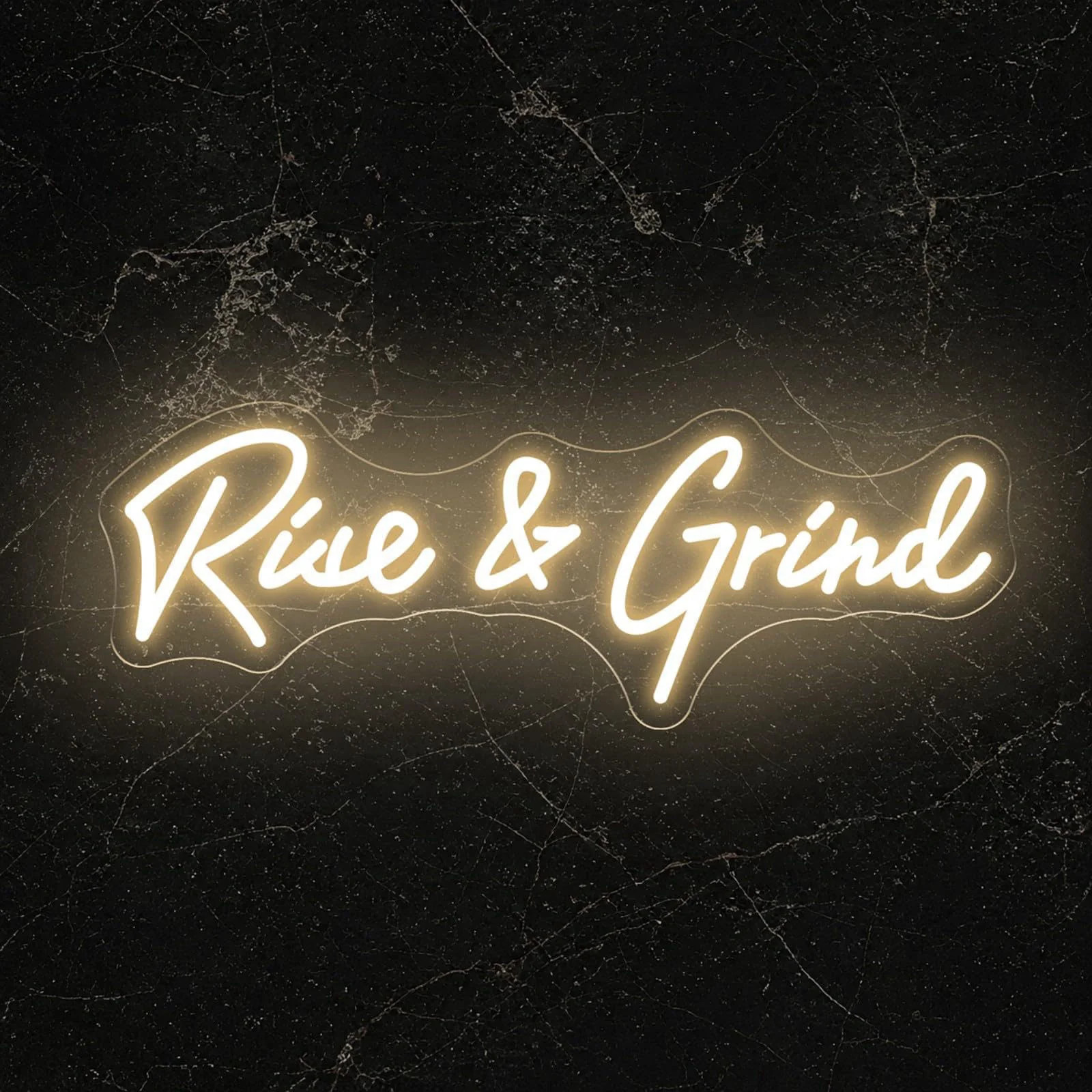 Rise and Grind Neon Sign for Home Office Gym Motivational