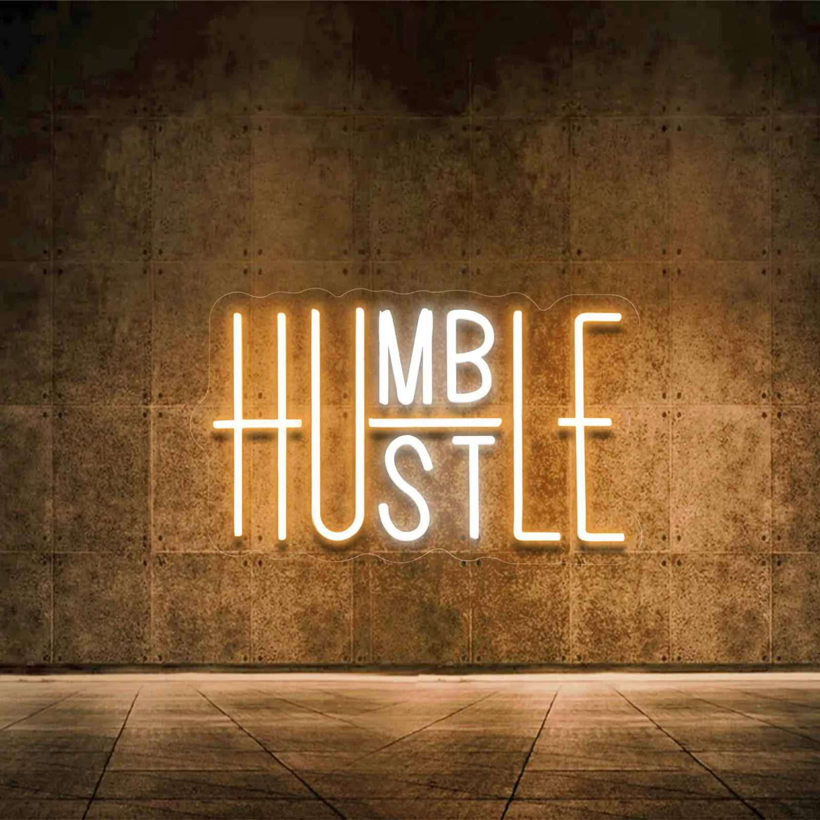 Hustle LED Neon Sign for Wall Decor Humble Party Decorations