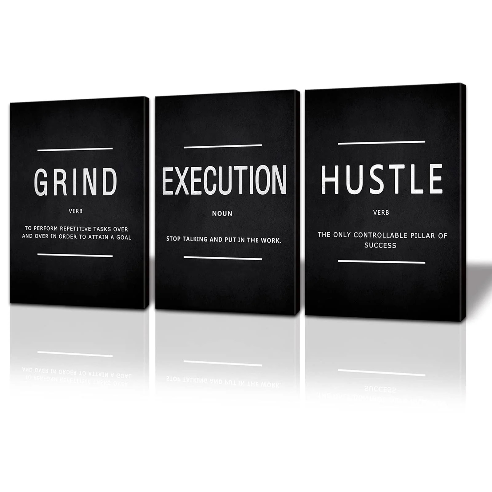 BWSPACE Motivational Wall Decor Grind Hustle Execution Wall