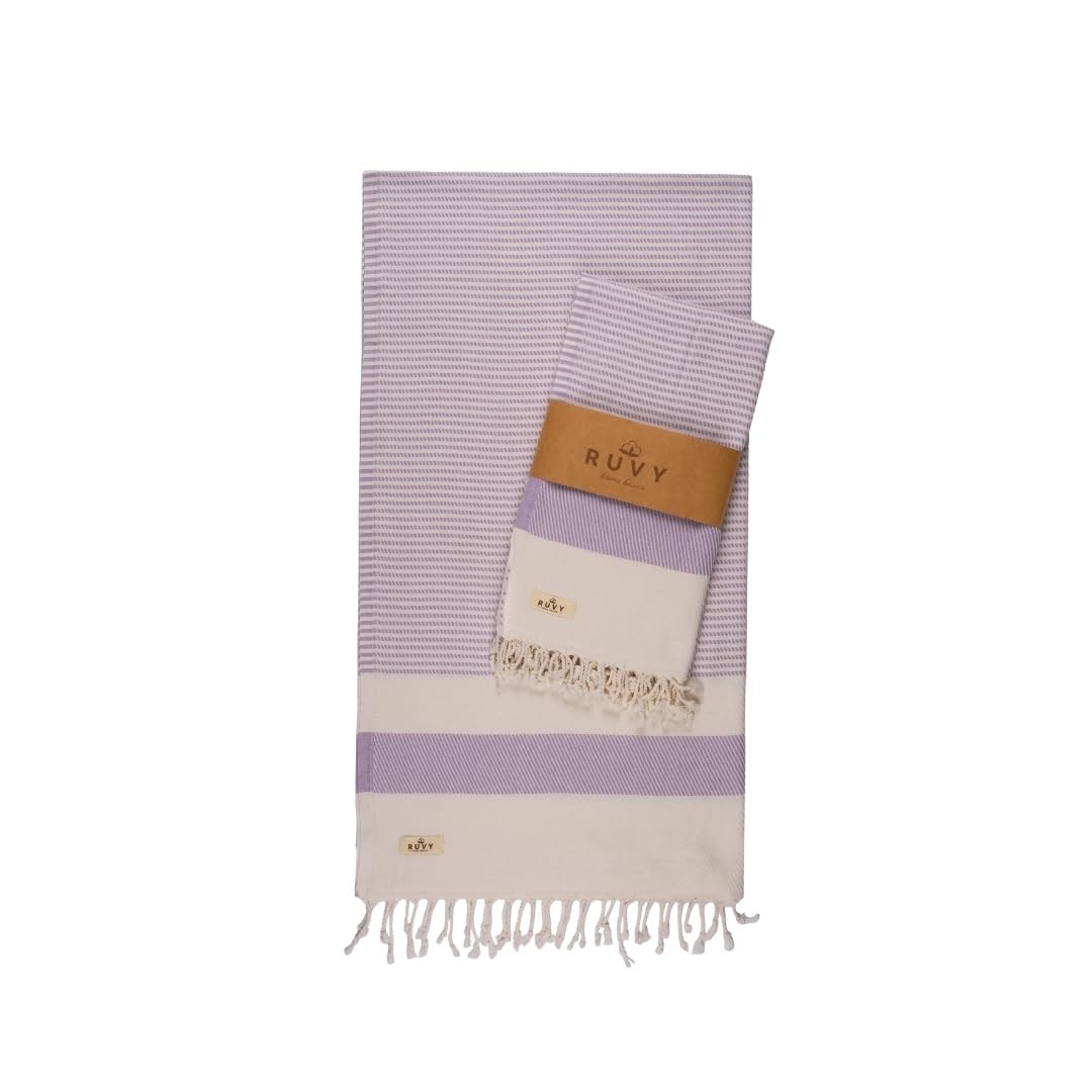 Ruvy Home Basics 2 Pack Turkish Beach Towels Oversized Quick