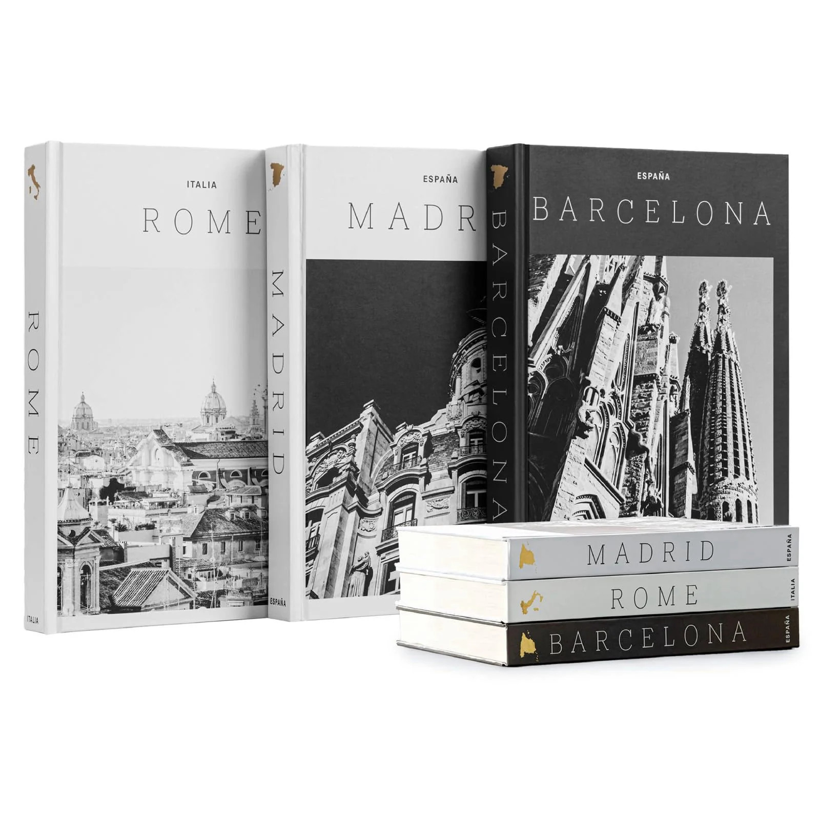 Maplefield Set of 3 XL Decorative Blank Hardcover Books for