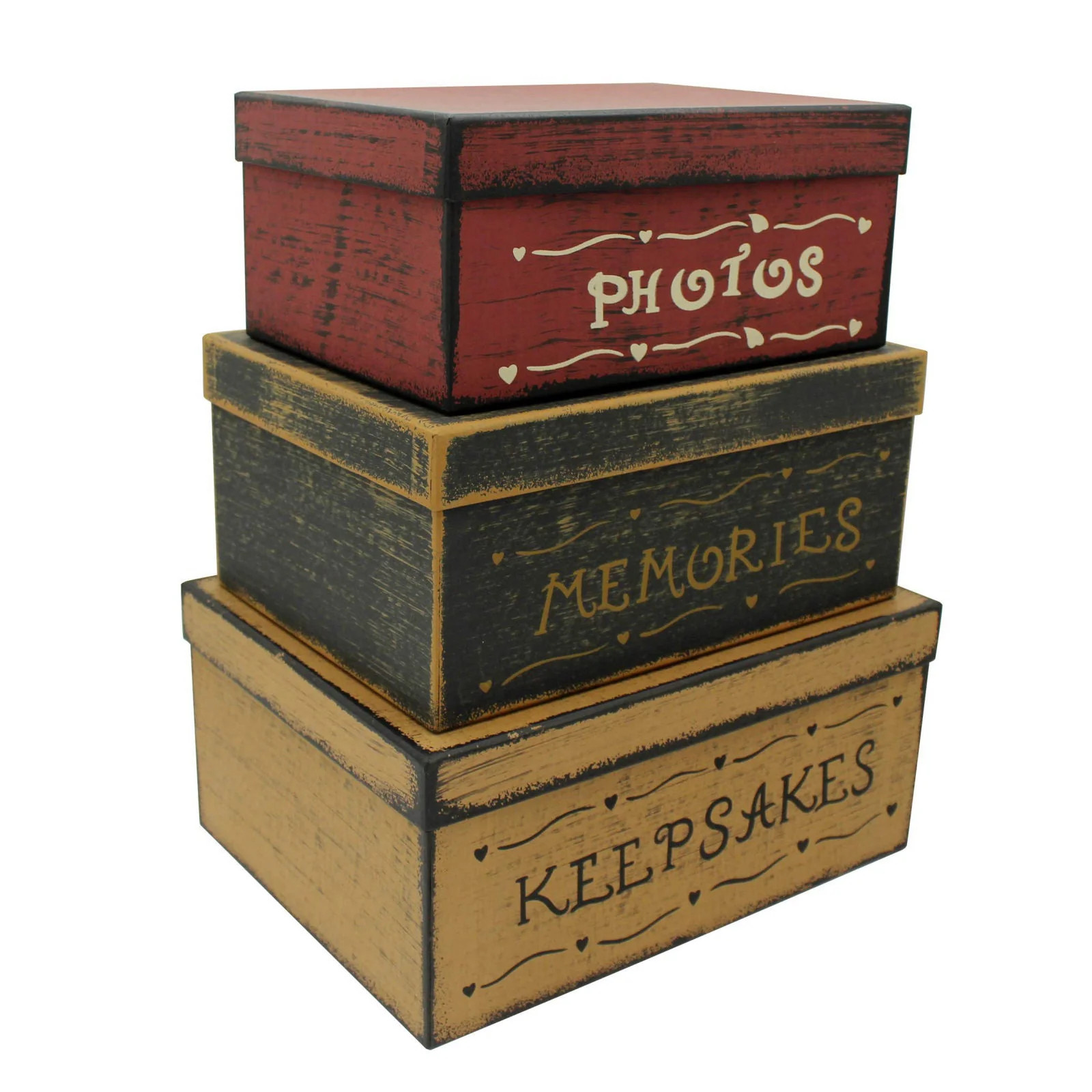 Primitive Vintage Rectangular Photos Memories Keepsakes