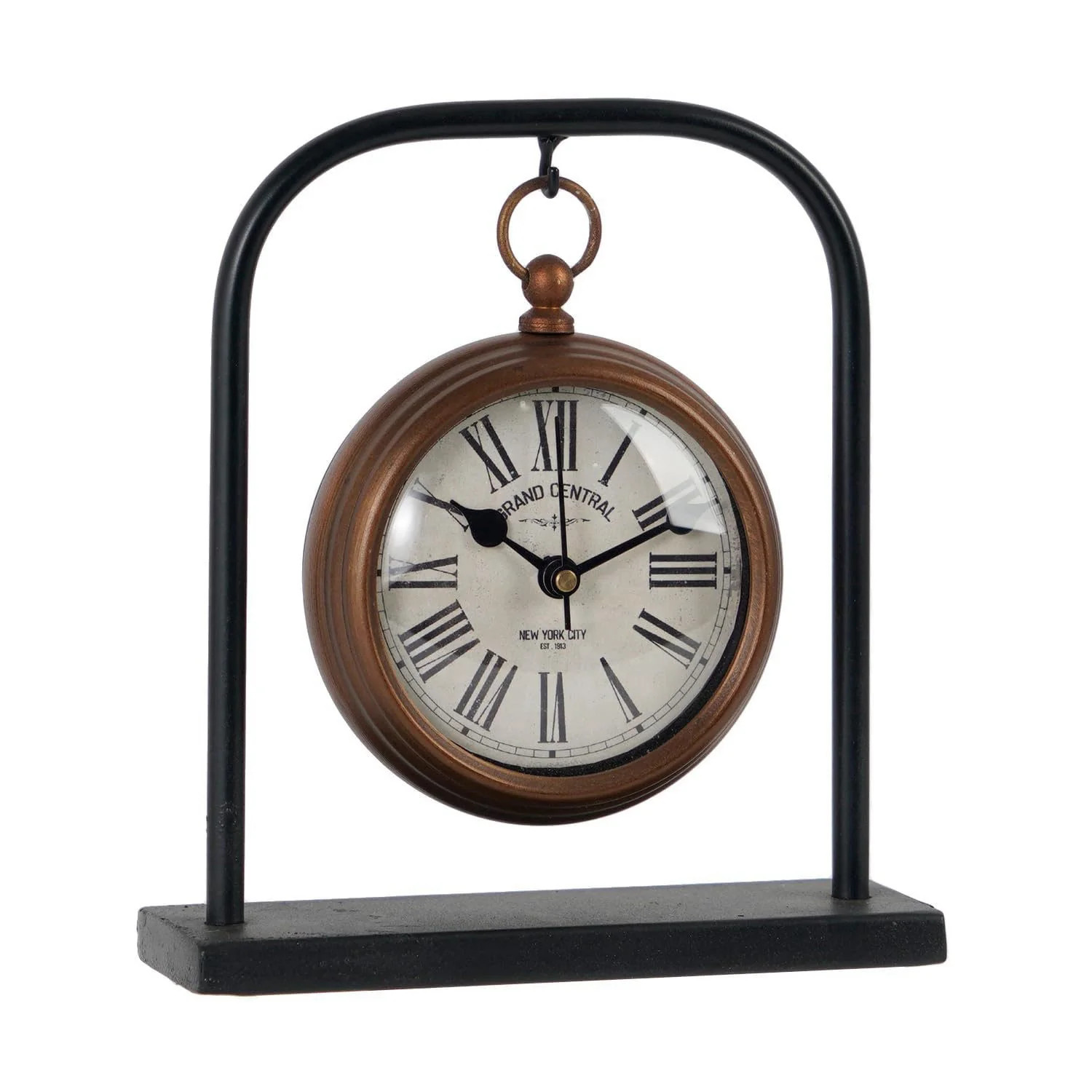 NIKKY HOME Small Vintage Desk Clock Silent Decorative Bronze