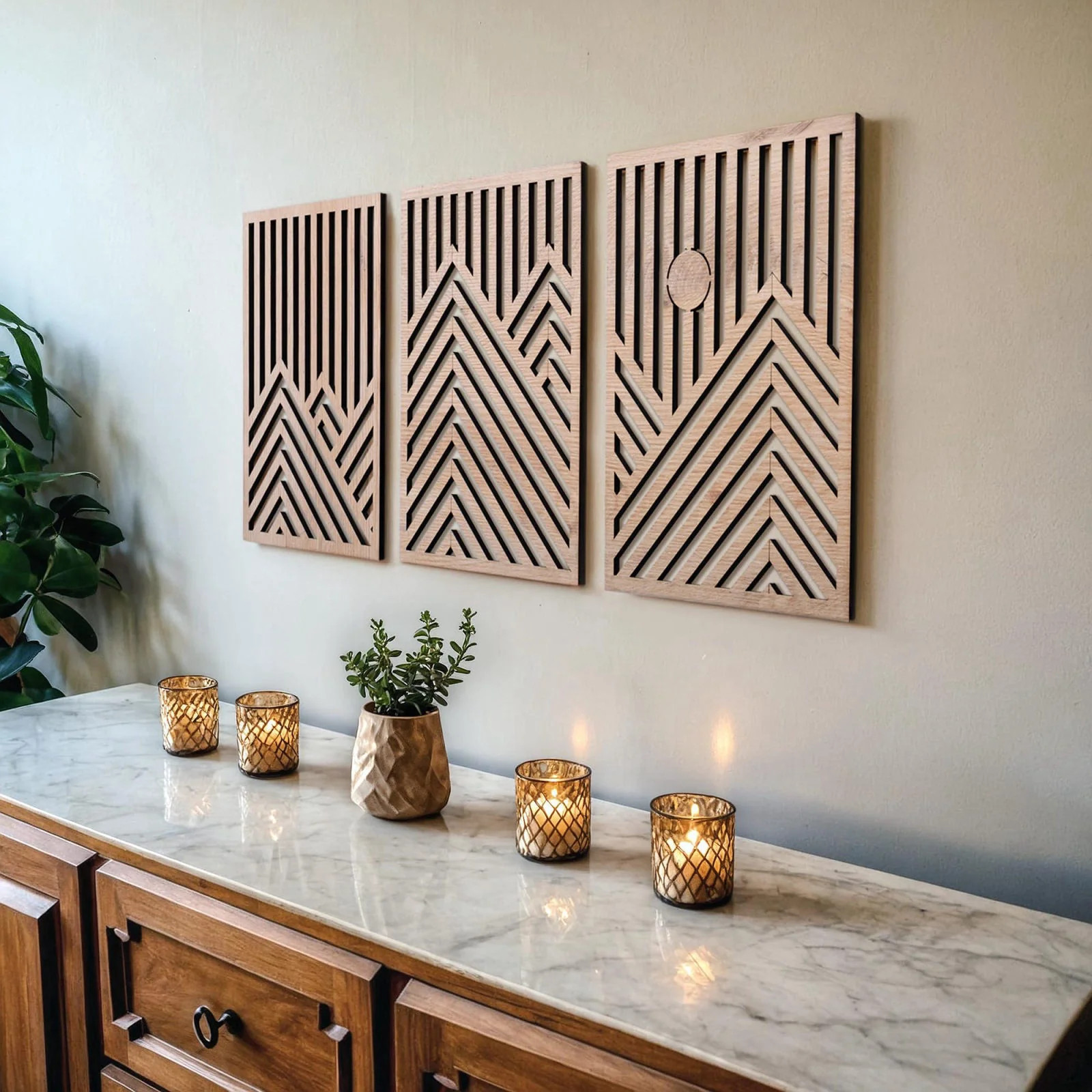 qmmp Modern Wooden Wall Sculptures