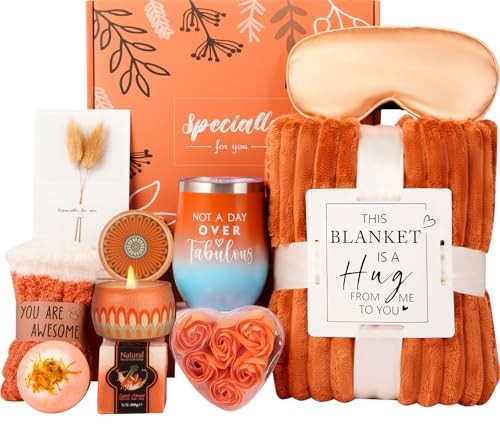 Cozy Fall Gifts Basket for Women Unique Birthday Gifts for