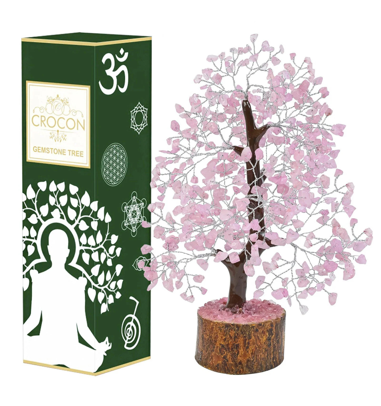 Crocon Rose Quartz Crystals Tree 10 12 inch Birthday Gifts