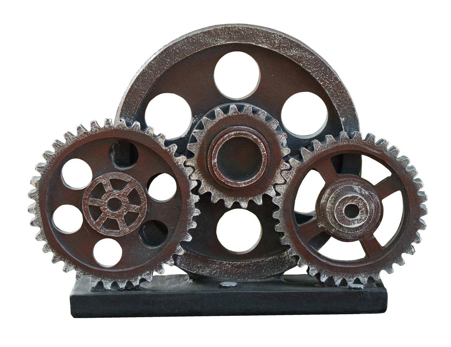 Industrial Steampunk Gear Train Figurine Cog Wheel Statue