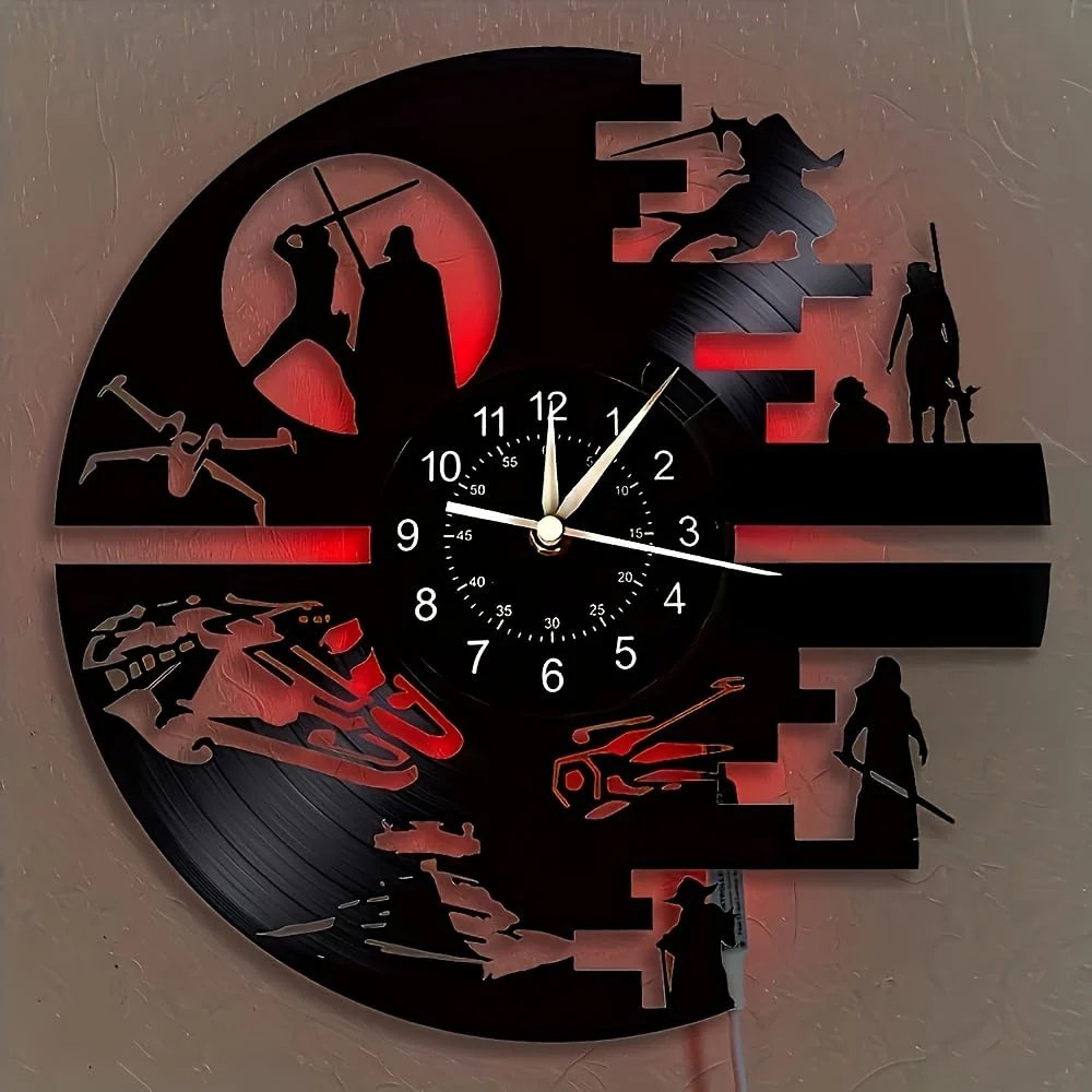 Decorative Vinyl Wall Clock with 12 Inches Science Fiction