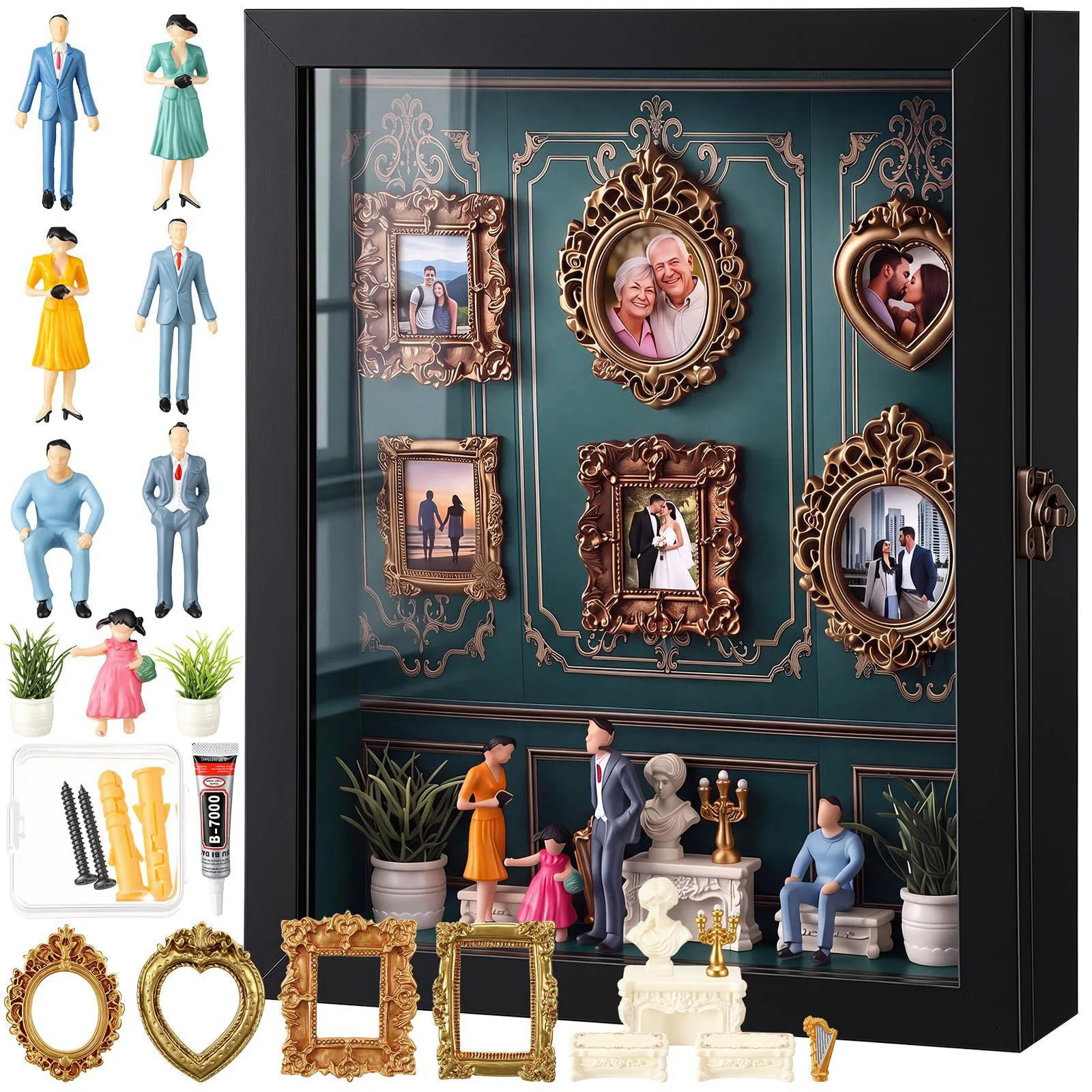 Qunclay 8 X10 Anniversary Shadow Box Display Case with 8