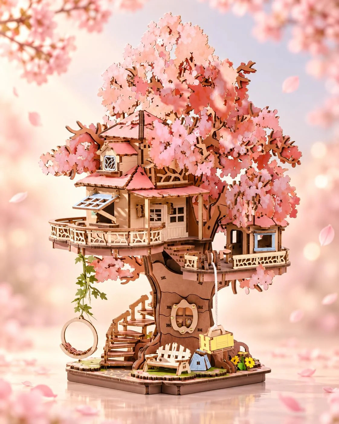 Rolife DIY Miniature House Kits Sakura Tree House 12 3D