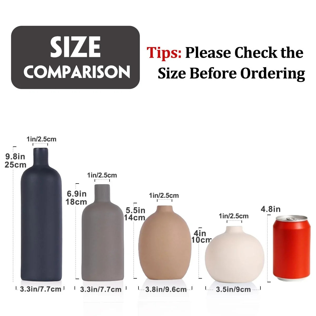 Ceramic Vase Set of 4 Modern Vases Home Decor Neutral