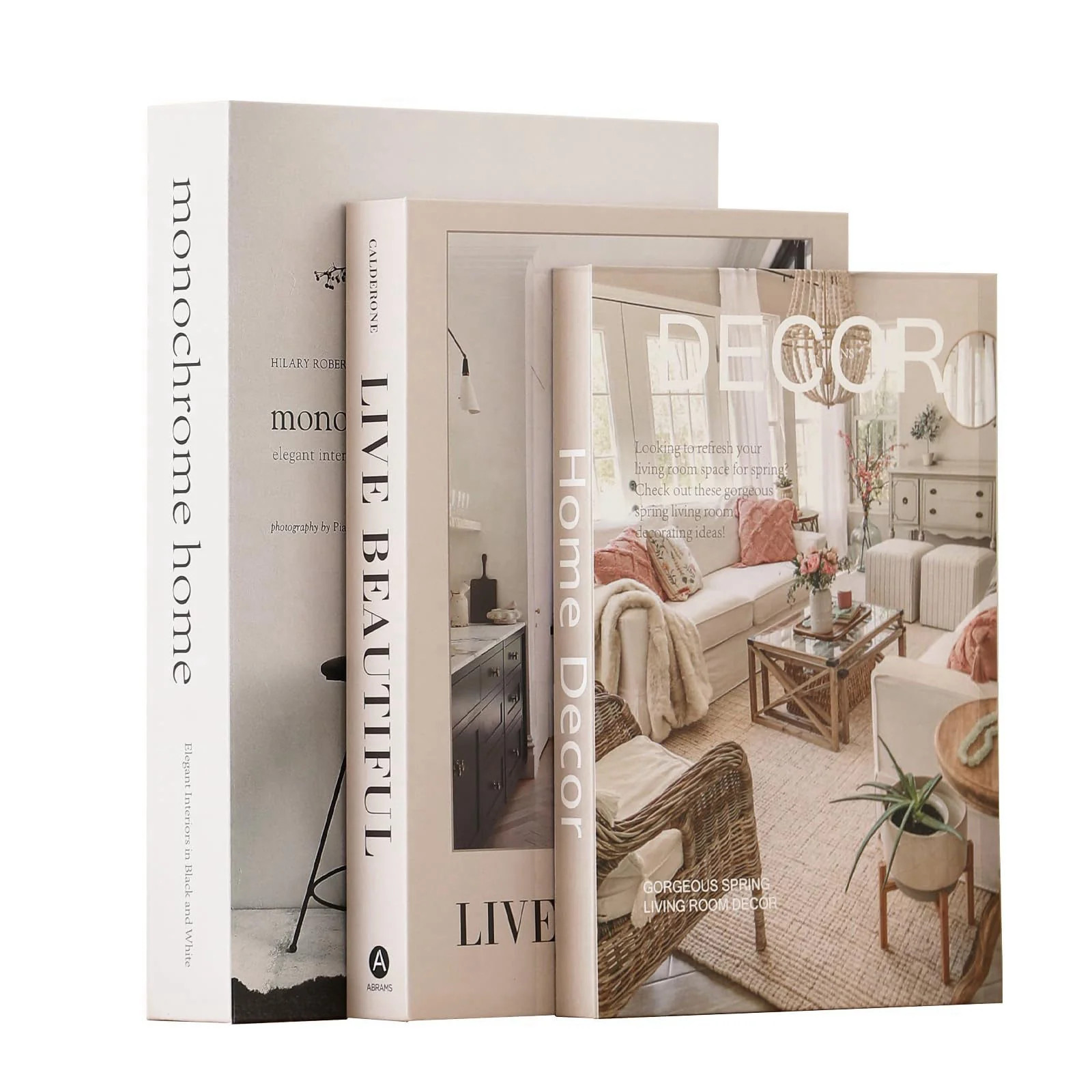 Aesthetic Decorative Books Set of 3 Stylish Fake Books