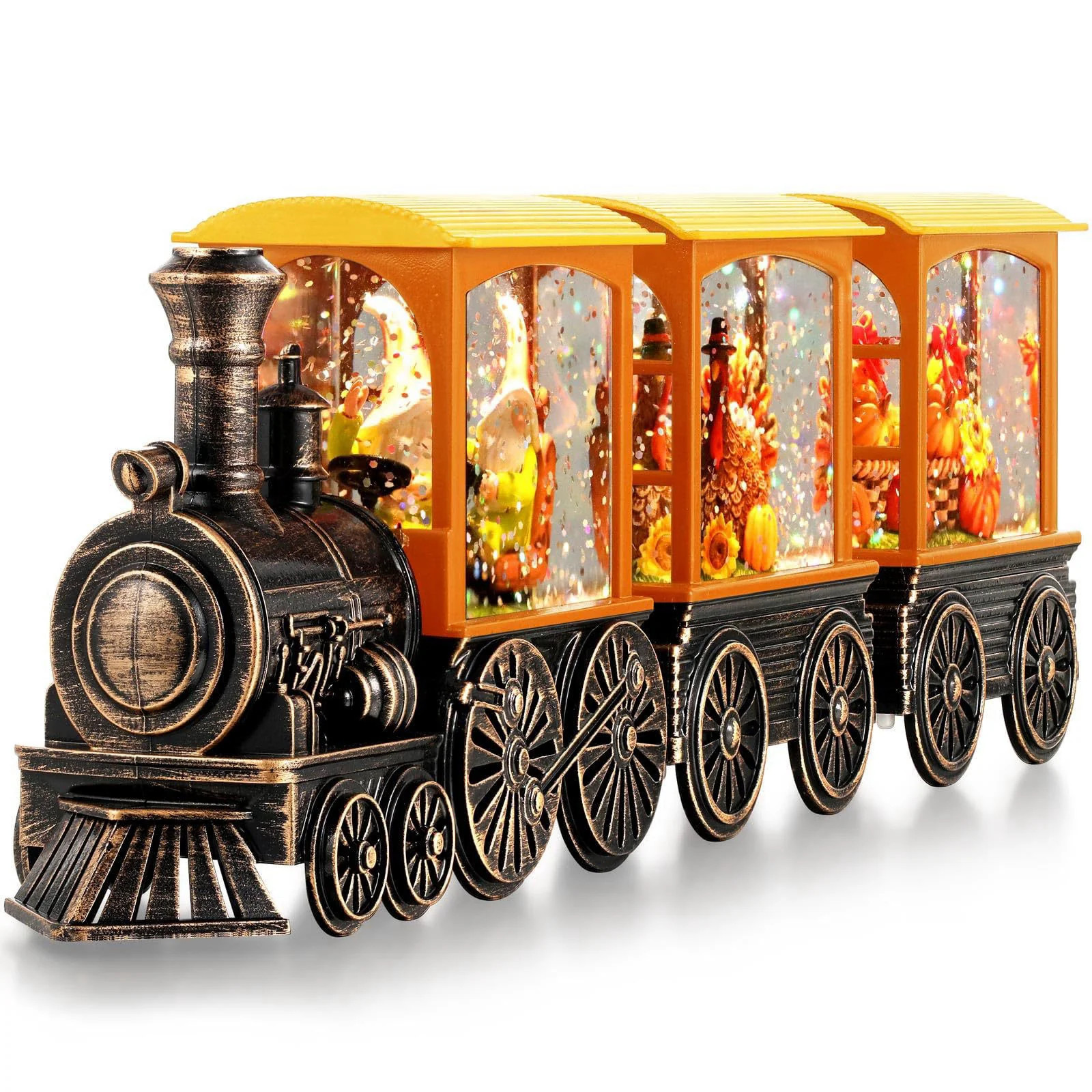 Fall Snow Globe Lantern Fall Decorations for Home Lighted