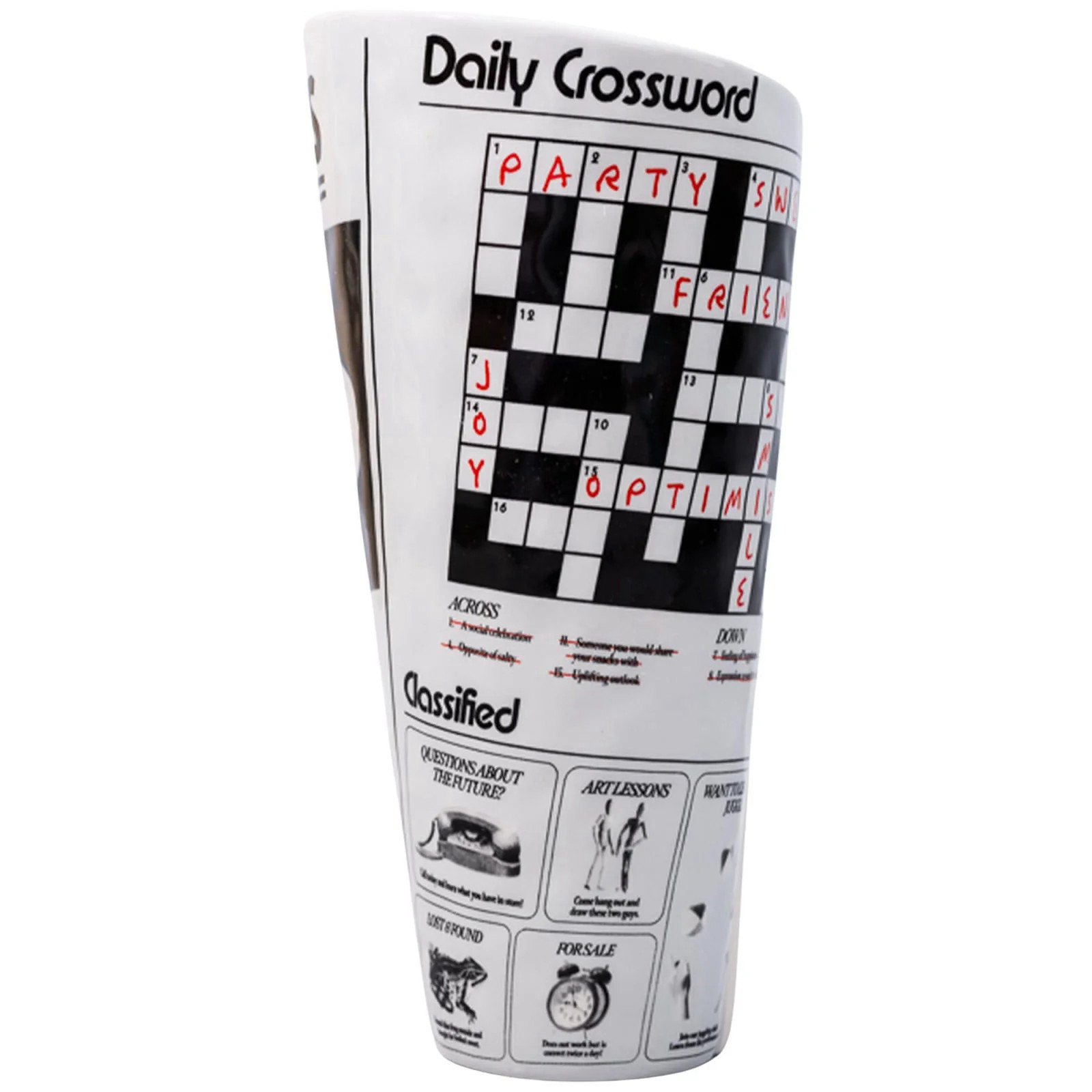 ban do Vintage Newspaper Vase