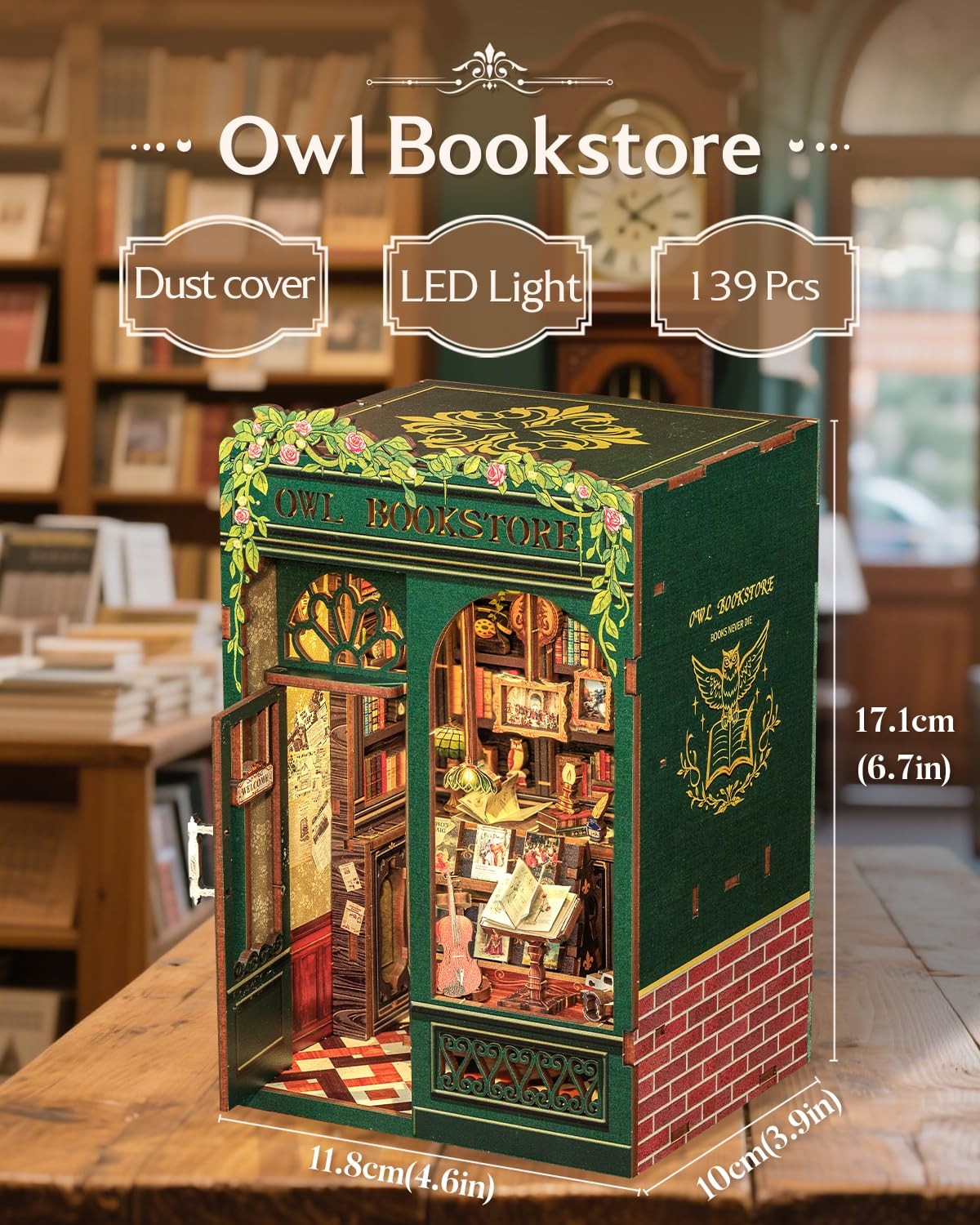 CUTEBEE Book Nook Kit DIY Miniature House Kits for Adults