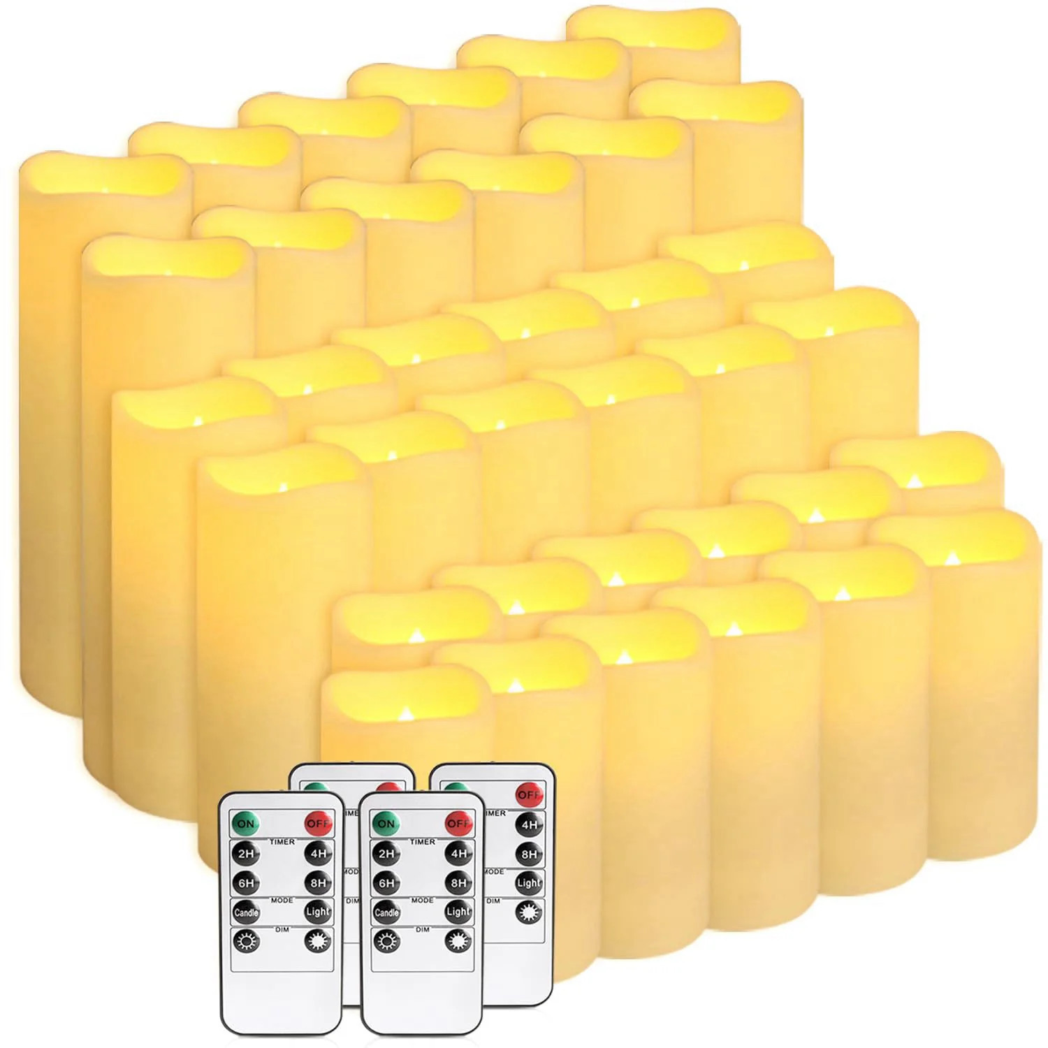 36 Pack Flameless LED Candles Remote Timer Waterproof