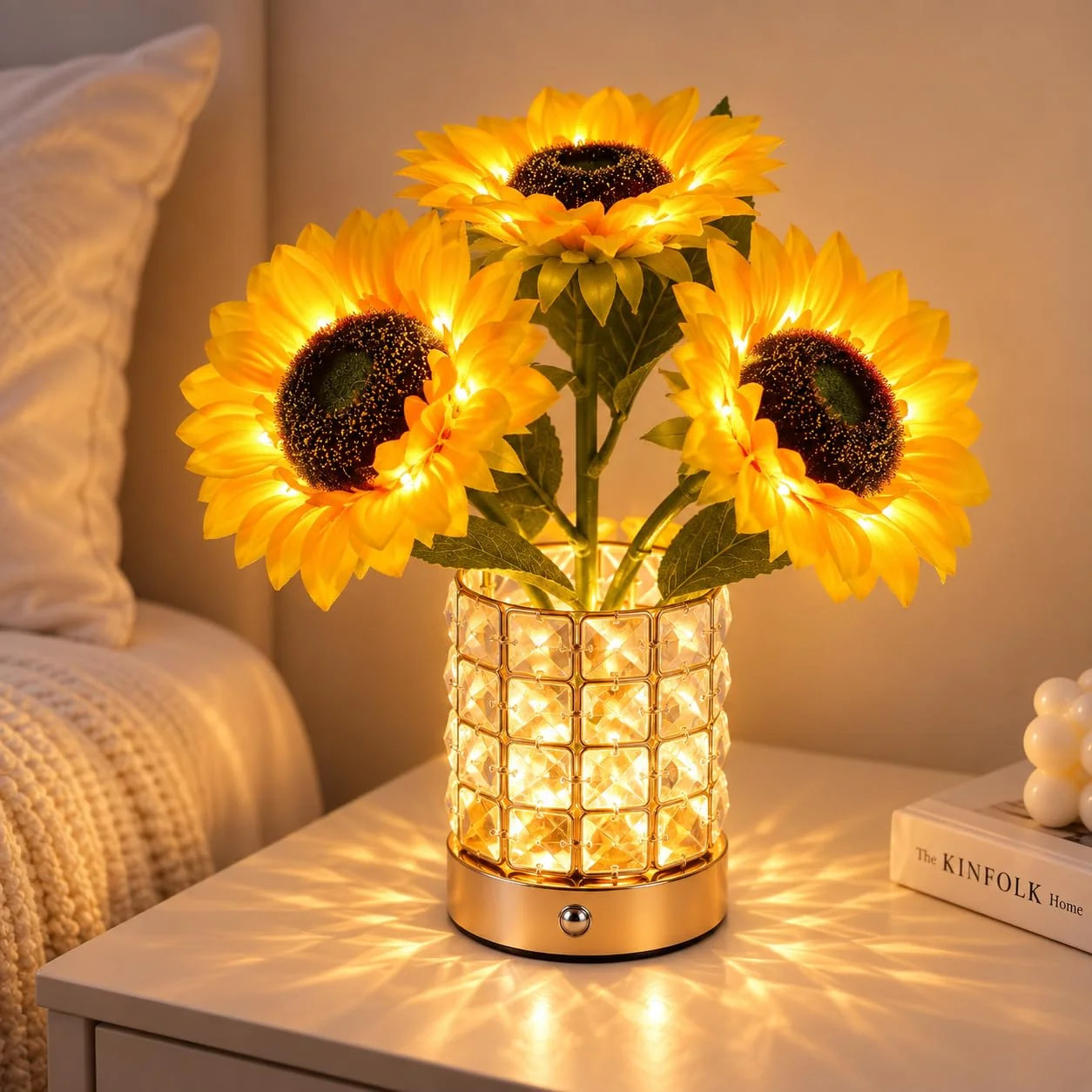 Sunflower Lamp 4000mAh Rechargeable Cordless 3 Color Touch