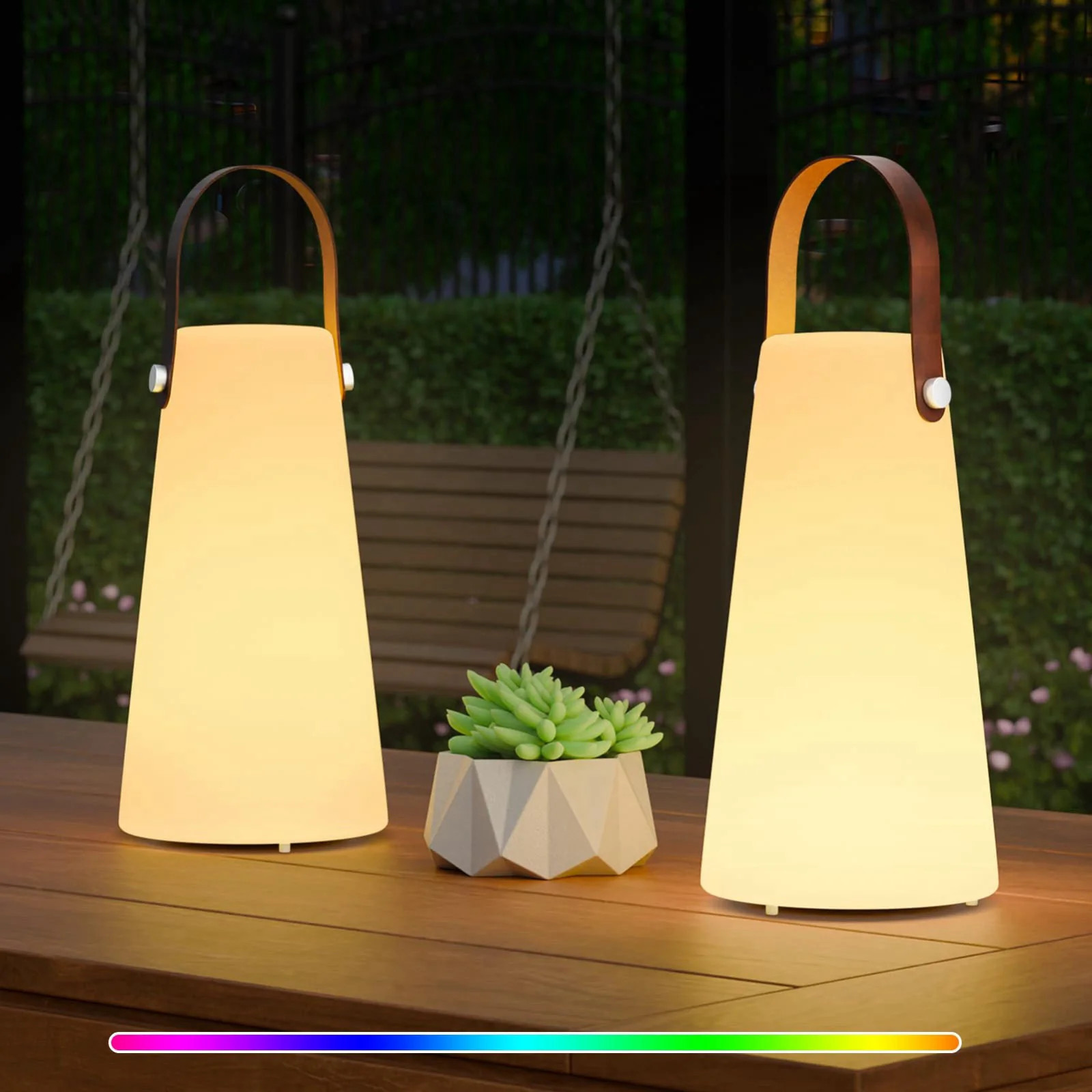 2 Pack Outdoor Lamps NiceBuy Rechargeable Outdoor Lanterns