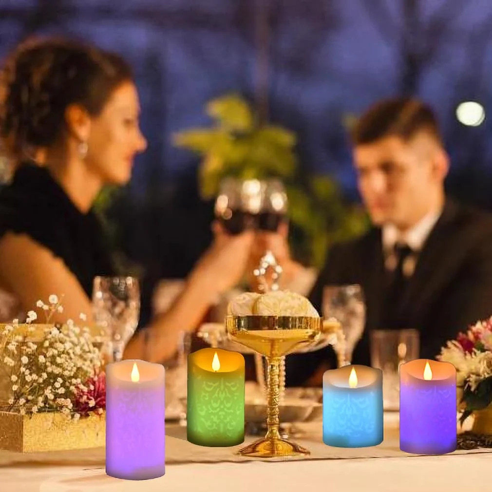 NICEME Rechargeable Color Changing Candles with Remote Timer