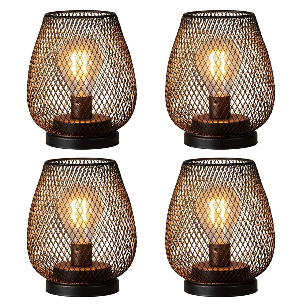 NEEDOMO Battery Operated Lamp Table Powered Lantern Set of 4