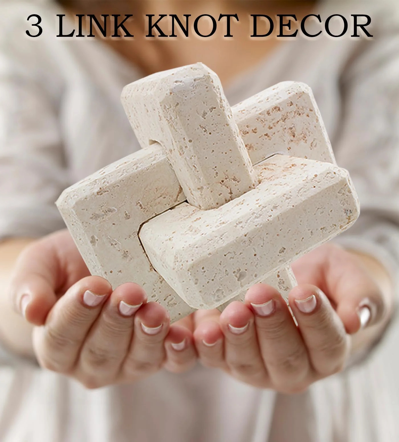FlidRunest 3 Link Knot Sculpture Decor for Coffee Table
