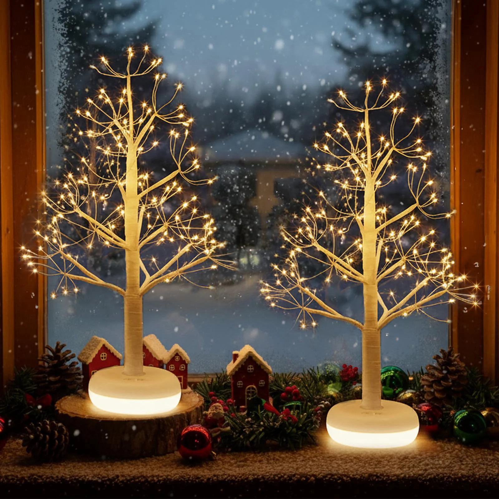 Small Christmas Tree with 136 Lights 1 64 FT Rechargeable